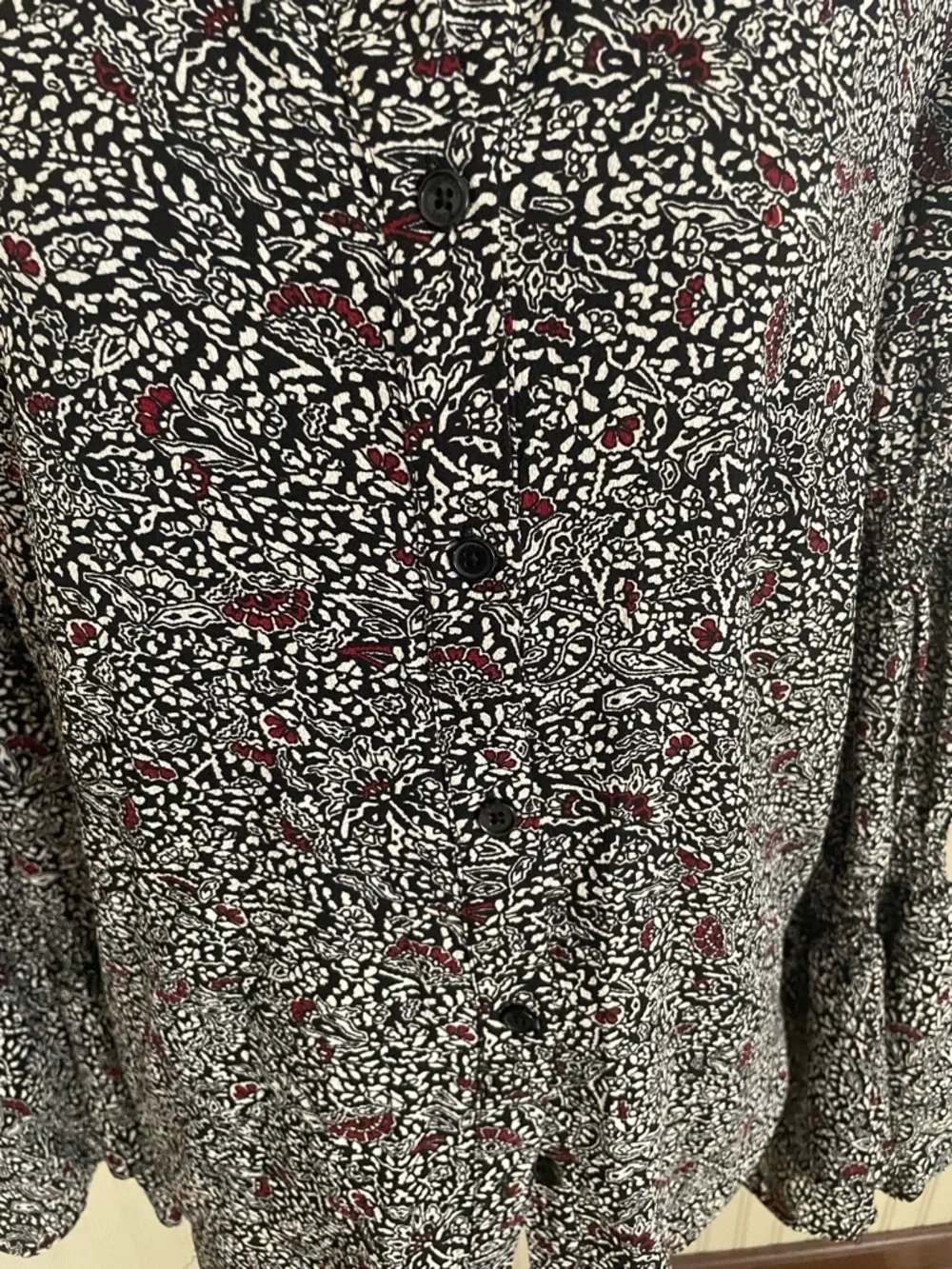 Michael Kors Womens Boho Ruffle Sleeve Button Up Shirt, Multicoloured, medium